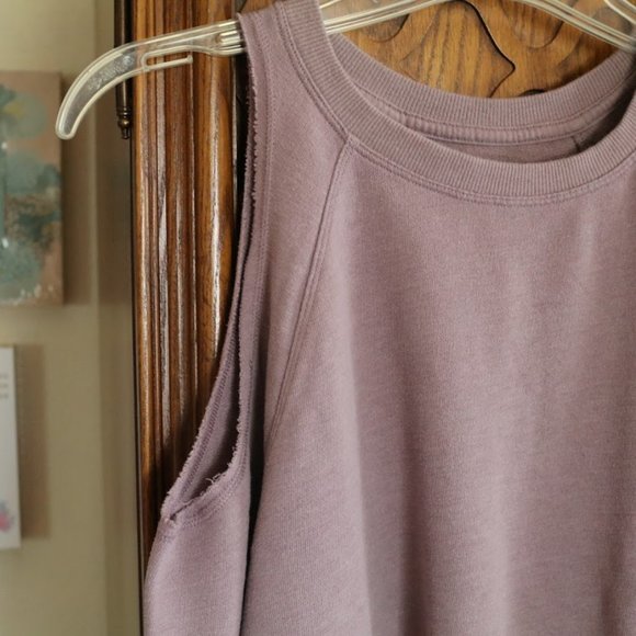 VICTORIA SPORT cold shoulder crop sweatshirt - Dusty Mauve, Size XS - Picture 5 of 16